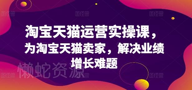 淘宝天猫运营实操课,为淘宝天猫卖家,解决业绩增长难题