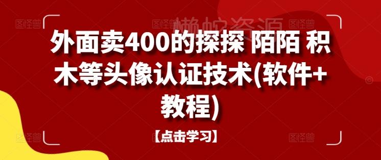 外面卖400的探探 陌陌 积木等头像认证技术(软件+教程)