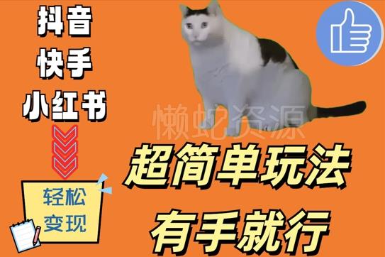 超简单玩法,有手就行,靠猫咪视频日入500+【揭秘】