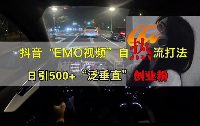 抖音EMO视频自热打法,日引500+“泛垂直”创业粉