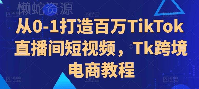 从0-1打造百万TikTok直播间短视频,Tk跨境电商教程