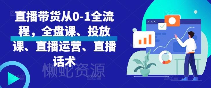 直播带货从0-1全流程,全盘课、投放课、直播运营、直播话术