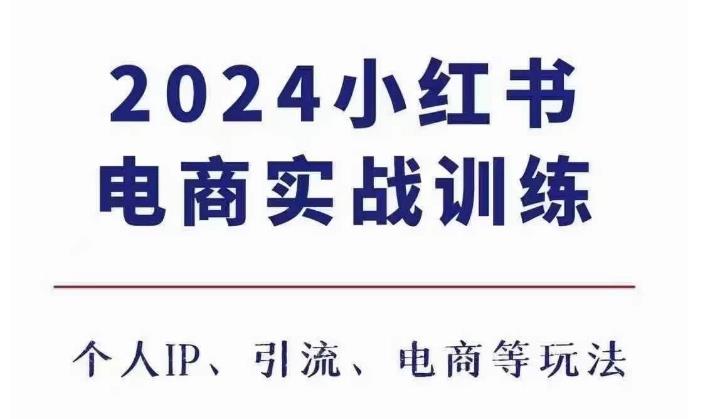 2024小红书电商3.0实战训练,包含个人IP、引流、电商等玩法