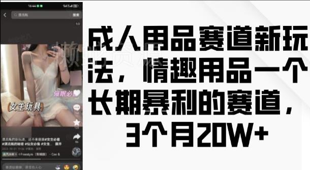 成人用品赛道新玩法,情趣用品一个长期暴利的赛道,3个月收益20个【揭秘】