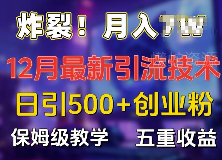 炸裂!揭秘12月最新日引流500+精准创业粉,多重收益保姆级教学