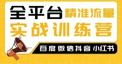全平台精准流量实战训练营,百度微信抖音小红书SEO引流教程