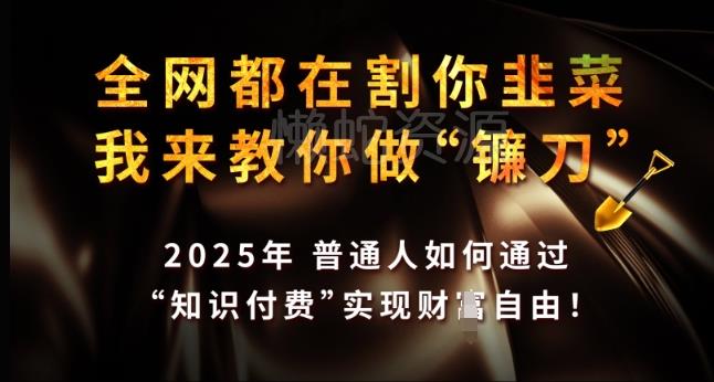 全网都在割你韭菜,我来教你做镰刀,2025年普通人如何通过 知识付费 实现财F自由【揭秘】