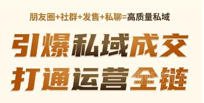 高成交私聊转化,引爆私域成交,打通运营全链