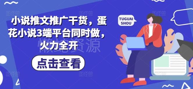 小说推文推广干货,蛋花小说3端平台同时做,火力全开
