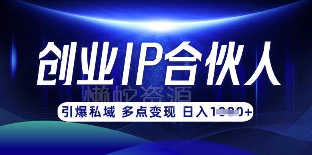 云帆·创业ip合伙人打造3.0,从0到1教你做网创,实现月入过W