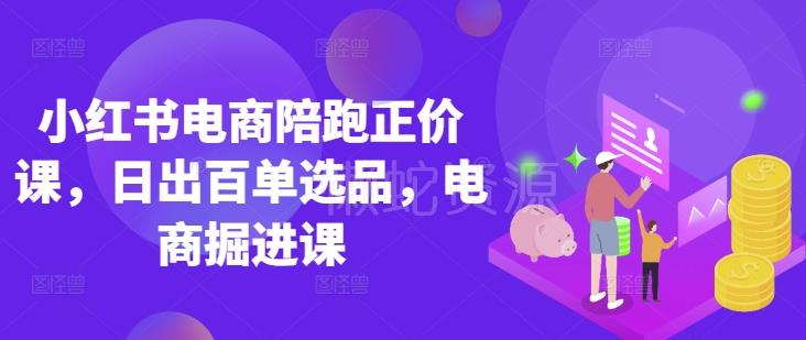 小红书电商陪跑正价课,小红书官方认证电商讲师教学,日出百单选品,电商掘进课