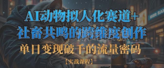 单日变现破千的流量密码,AI动物拟人化赛道+社畜共鸣的跨维度创作