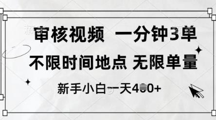 审核视频,10秒一单,不限时间,不限单量,新人小白一天4张+【揭秘】