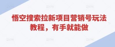 悟空搜索拉新项目营销号玩法教程，有手就能做