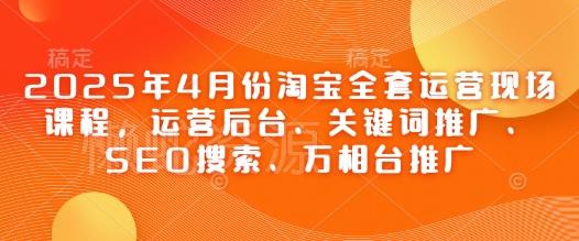 2025年4月份淘宝全套运营现场课程,运营后台、关键词推广、SEO搜索、万相台推广