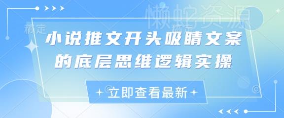 小说推文开头吸睛文案的底层思维逻辑实操