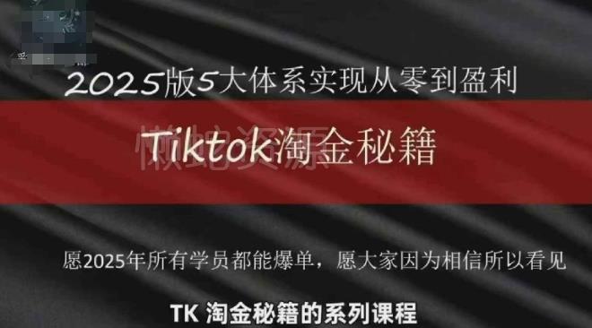 TikTok跨境2025淘金秘籍,2025TikTok从0到盈利变现