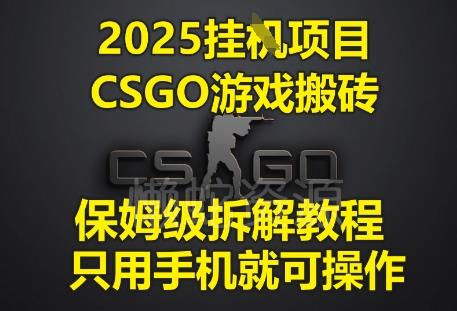 2025挂G项目,CSGO游戏搬砖,保姆级拆解教程,只用手机就可操作【揭秘】