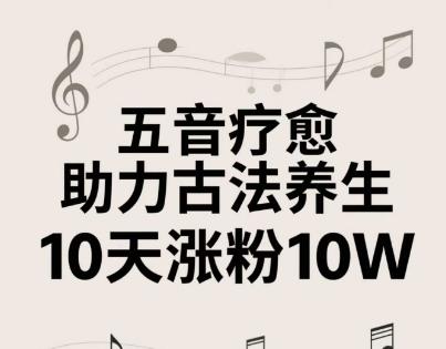 古法五音养生教程,五音疗愈的视频的制作方法,2-4小时就能学会,作者10天涨粉10W