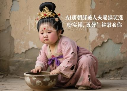AI唐朝胖美人夫妻搞笑涨粉实操,五分钟教会你