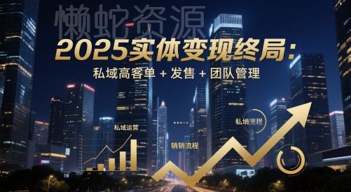 2025实体变现终局:私域高客单+发售+团队管理