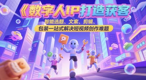 数字人IP打造获客变现实操课,智能选题、文案、剪辑、包装一站式解决短视频创作难题