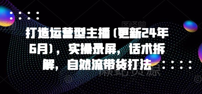 打造运营型主播(更新25年5月),实操录屏,话术拆解,自然流带货打法