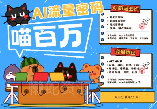 AI+宠物+旅行2025最火流量密码,轻松用AI宠物做文旅账号,小白三分钟学会,N种变现渠道,月入五位数