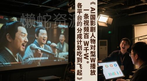 AI三国影视剧人物对口型唱歌玩法,一条视频百W千W播放,各平台的分成计划吃到飞起