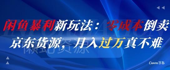 闲鱼暴利新玩法:零成本倒卖京东货源,月入过1W真不难