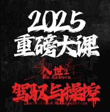 2025重磅大课,入世2,驾驭与控制
