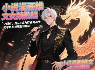 小说漫画推文女频教程,让所有小白从0成为行业内高手,简单暴力兼职轻松挣米