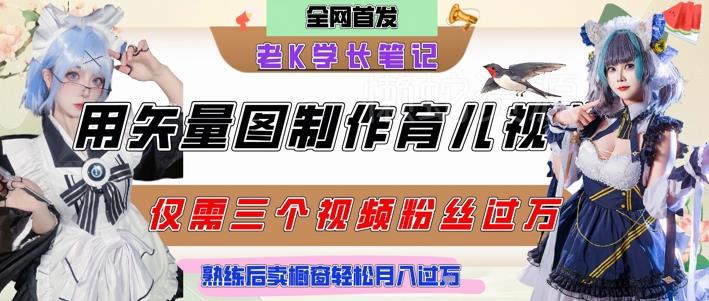 用矢量图制作育儿知识,条条爆款,每条点赞破万,实操仅需10分钟,卖育儿资料轻松月入过1W