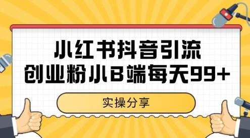 小红书抖音创业粉,小B端粉自热,日引99+的一个玩法【揭秘】