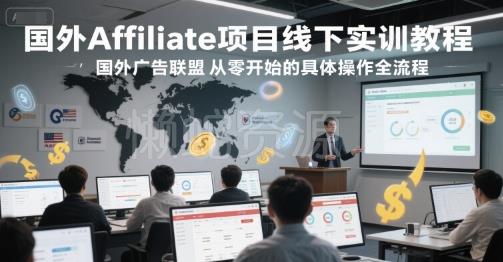 国外Affiliate项目线下实训教程,国外广告联盟从零开始的具体操作全流程