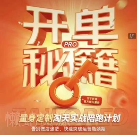 淘宝开单秘籍PRO,量身定制淘天实战陪跑计划,告别做店迷茫、快速突破运营瓶颈期(更新6月)