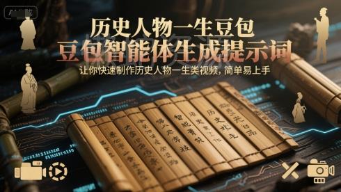 历史人物一生豆包智能体生成提示词,让你快速制作历史人物一生类视频,简单易上手