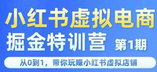 小红书虚拟电商掘金特训营第1期,从0到1,带你玩转小红书虚拟店铺