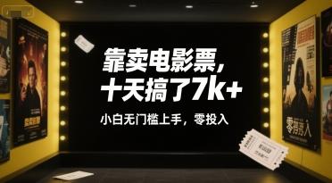 靠卖电影票,十天搞了7k+,小白无门槛上手,零投入【揭秘】