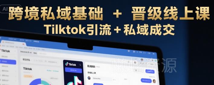 跨境私域基础+晋级线上课,Tilktok引流+私域成交
