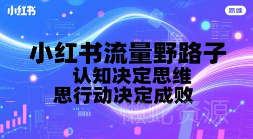 小红书流量野路子,认知决定思维,思维决定行动,行动决定成败