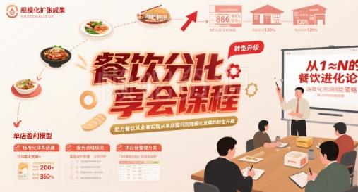 餐饮分享会课程,助力餐饮从业者实现从单店盈利到规模化发展的转型升级