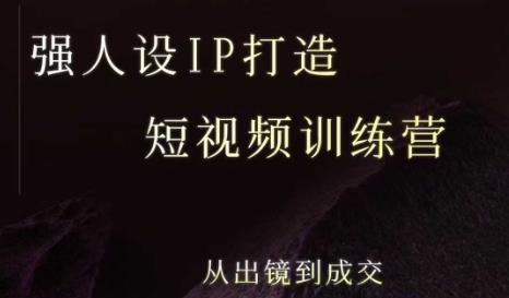 强人设ip打造课,8月最新5天短视频ip训练营,从出镜到成交
