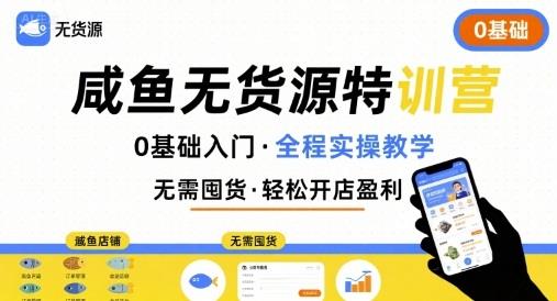 无货源特训营,0基础带你玩转咸鱼无货源
