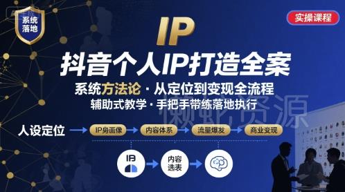 抖音个人IP系统落地实操大课,实操课程,辅助落地