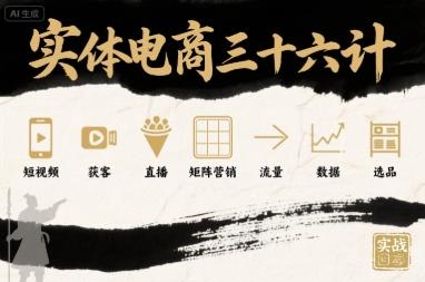 实体电商三十六计,短视频-获客-直播-矩阵营销-流量-数据-选品