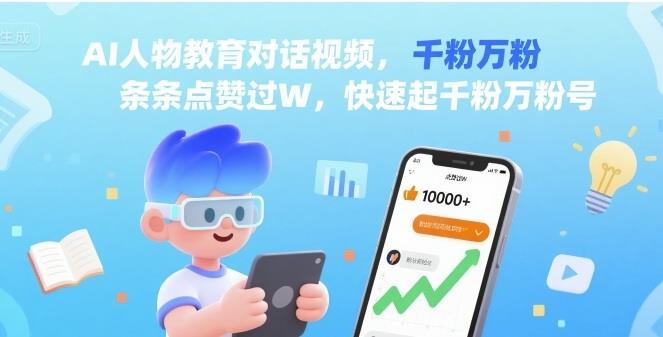 AI人物教育对话视频,条条点赞过W,快速起千粉万粉号