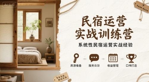民宿运营实战训练营,系统性民宿运营实战经验