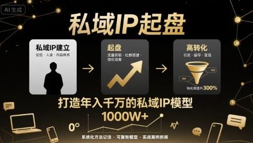 私域IP起盘,私域ip建立、起盘、高转化,打造年入千万的私域ip模型