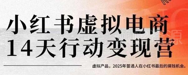 小红书虚拟电商14天变现训练营,虚拟产品,2025年普通人在小红书最后的搞钱机会(更新)